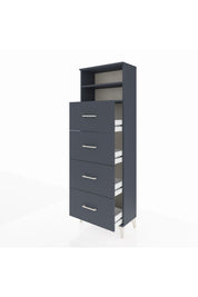Arges Dolap 2 Raflı 4 Çekmeceli 60x30x182 - S23M053V5A