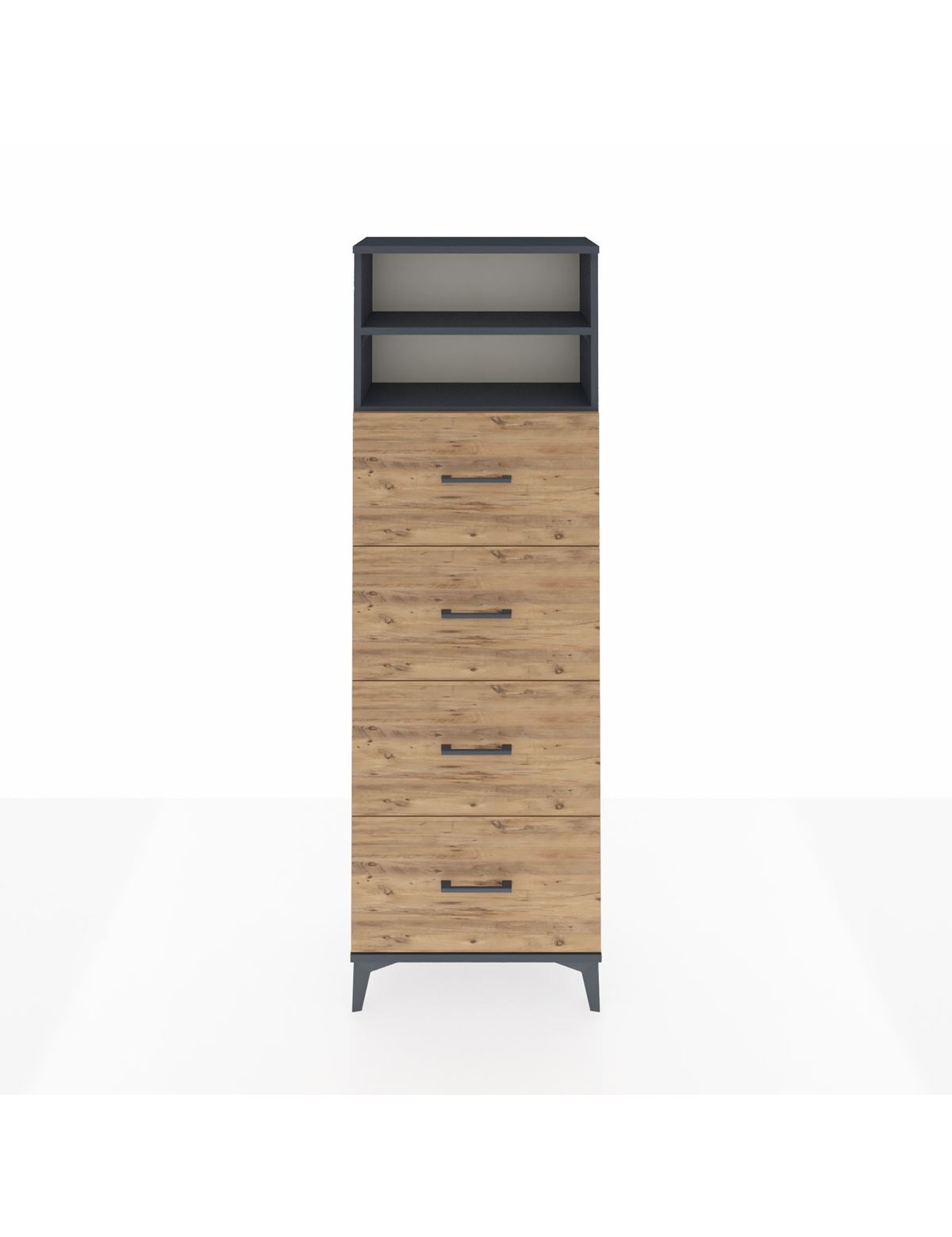 Arges Dolap 2 Raflı 4 Çekmeceli 60x30x182 - S23M053V6A