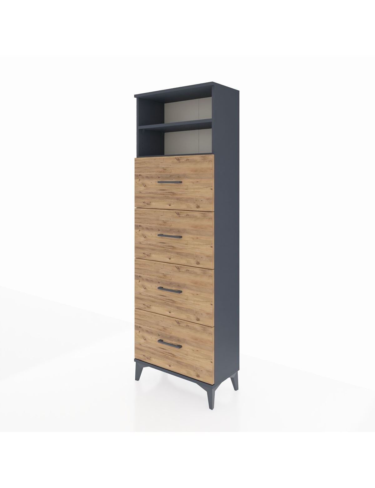 Arges Dolap 2 Raflı 4 Çekmeceli 60x30x182 - S23M053V6A