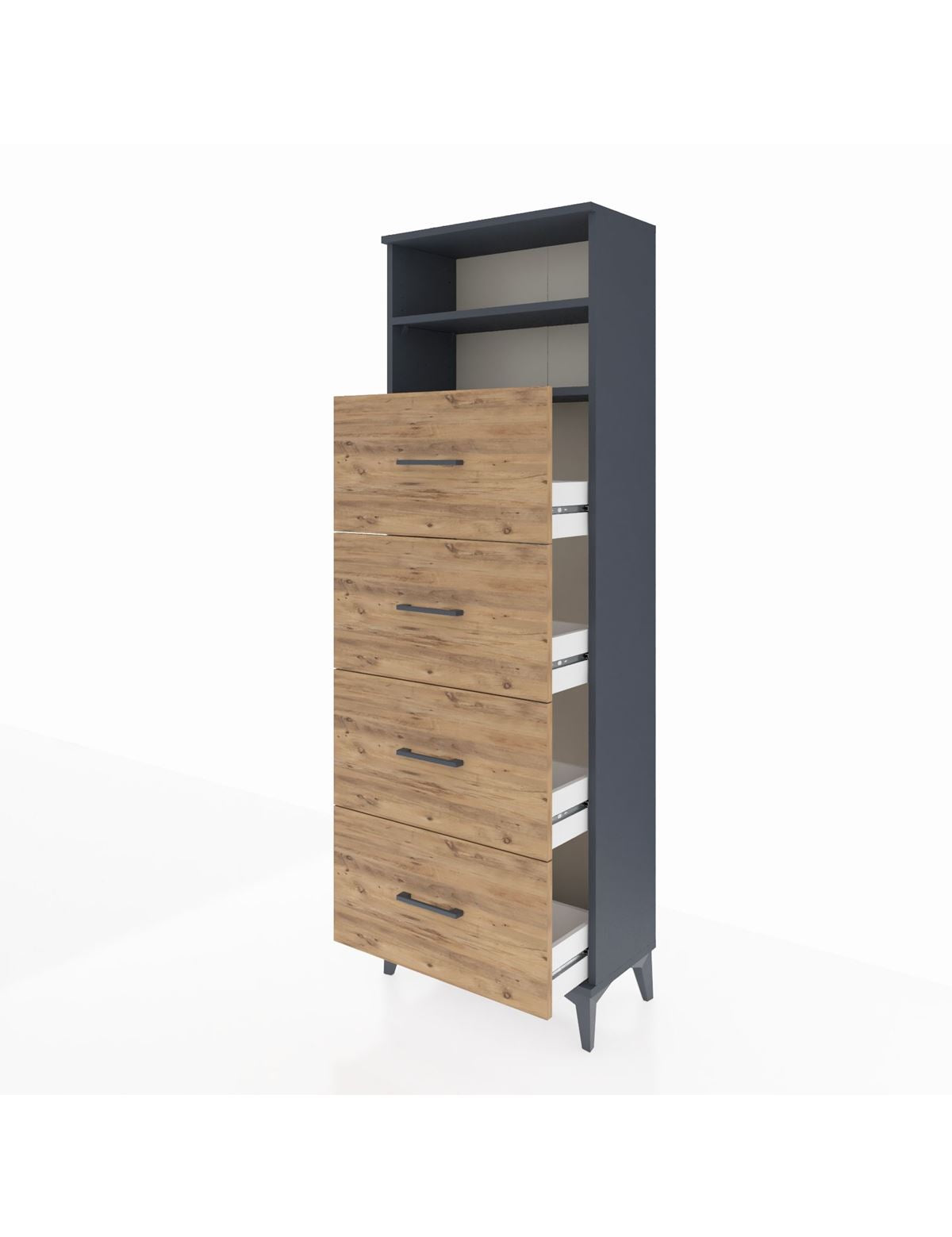 Arges Dolap 2 Raflı 4 Çekmeceli 60x30x182 - S23M053V6A