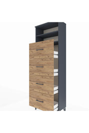 Arges Dolap 2 Raflı 4 Çekmeceli 60x30x182 - S23M053V6A