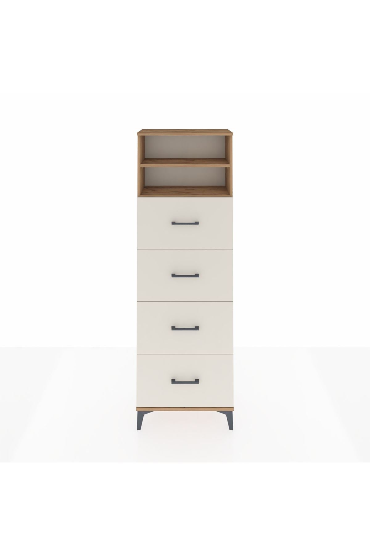 Arges Dolap 2 Raflı 4 Çekmeceli 60x30x182 - S23M053V7A