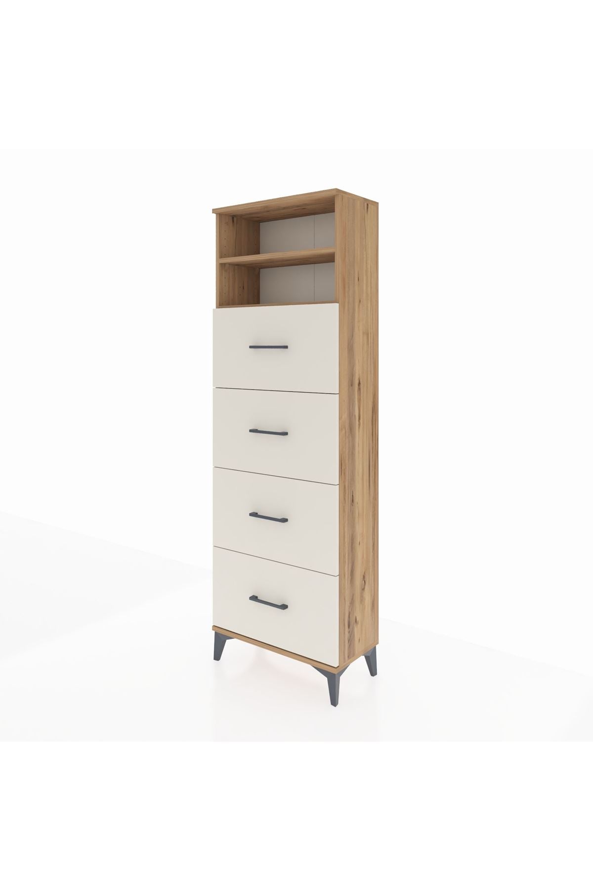 Arges Dolap 2 Raflı 4 Çekmeceli 60x30x182 - S23M053V7A