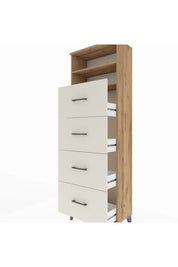 Arges Dolap 2 Raflı 4 Çekmeceli 60x30x182 - S23M053V7A