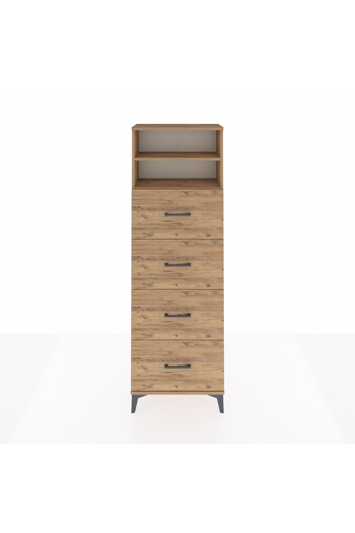 Arges Dolap 2 Raflı 4 Çekmeceli 60x30x182 - S23M053V9A