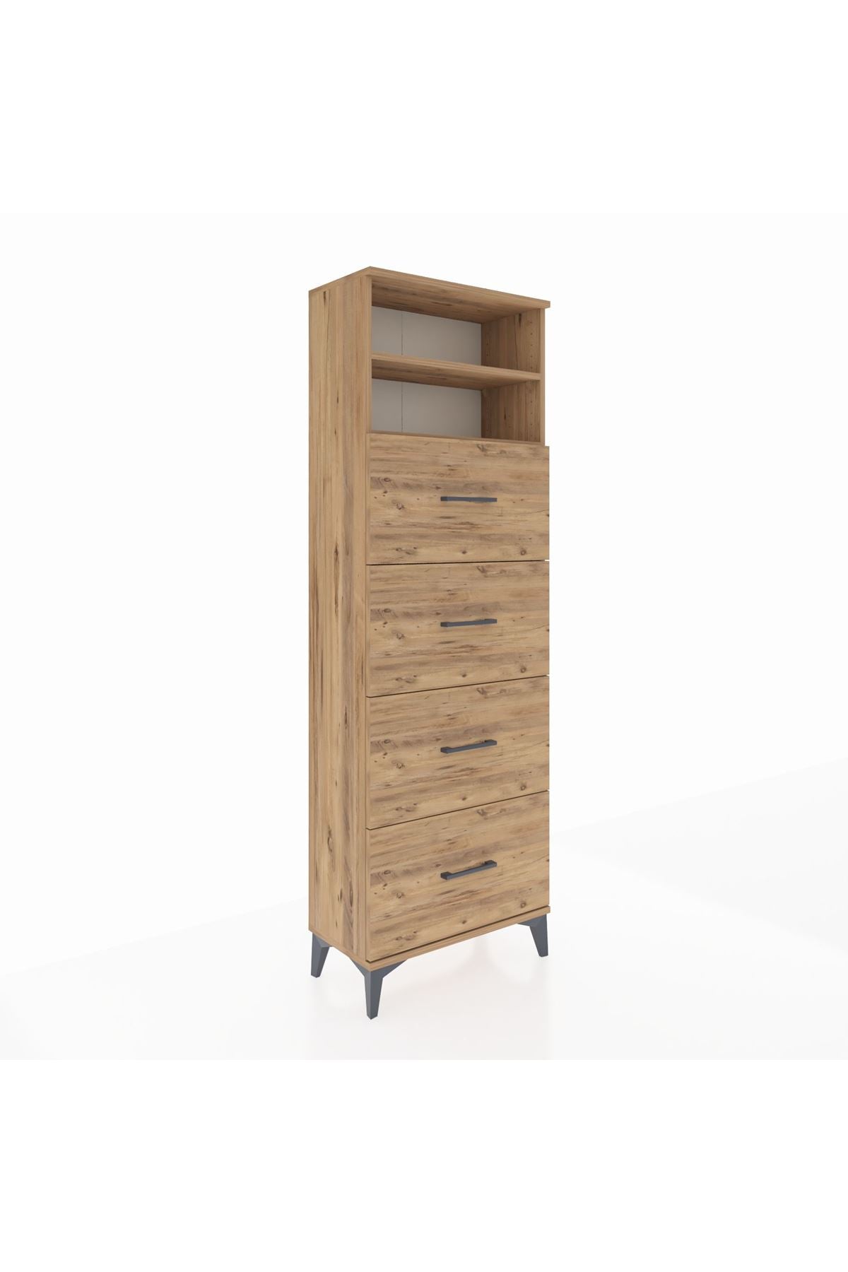 Arges Dolap 2 Raflı 4 Çekmeceli 60x30x182 - S23M053V9A