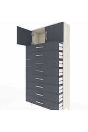 Arges Dolap Tek Raflı 8 Çekmeceli 2 Kapaklı 88x30x182 - S24M001V2A