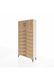 Arges Dolap Tek Raflı 8 Çekmeceli 2 Kapaklı 88x30x182 - S24M001V3A