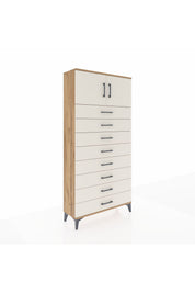 Arges Dolap Tek Raflı 8 Çekmeceli 2 Kapaklı 88x30x182 - S24M001V7A
