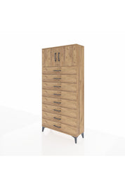 Arges Dolap Tek Raflı 8 Çekmeceli 2 Kapaklı 88x30x182 - S24M001V9A