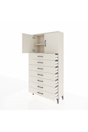 Arges Dolap 2 Raflı 7 Çekmeceli 2 Kapaklı 88x30x182 - S24M002V1A
