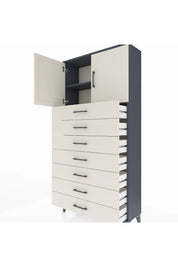 Arges Dolap 2 Raflı 7 Çekmeceli 2 Kapaklı 88x30x182 - S24M002V4A