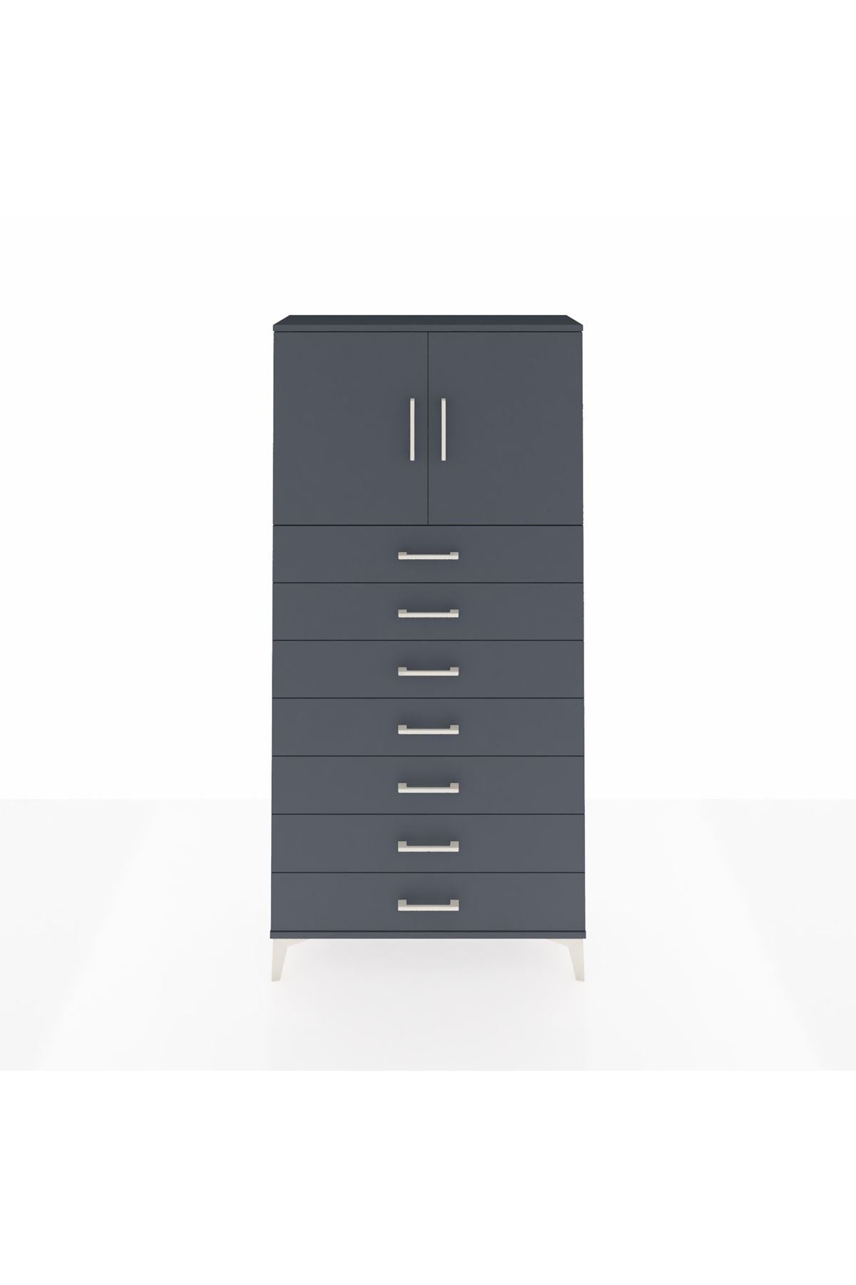 Arges Dolap 2 Raflı 7 Çekmeceli 2 Kapaklı 88x30x182 - S24M002V5A