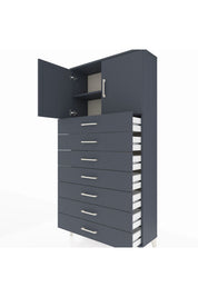 Arges Dolap 2 Raflı 7 Çekmeceli 2 Kapaklı 88x30x182 - S24M002V5A