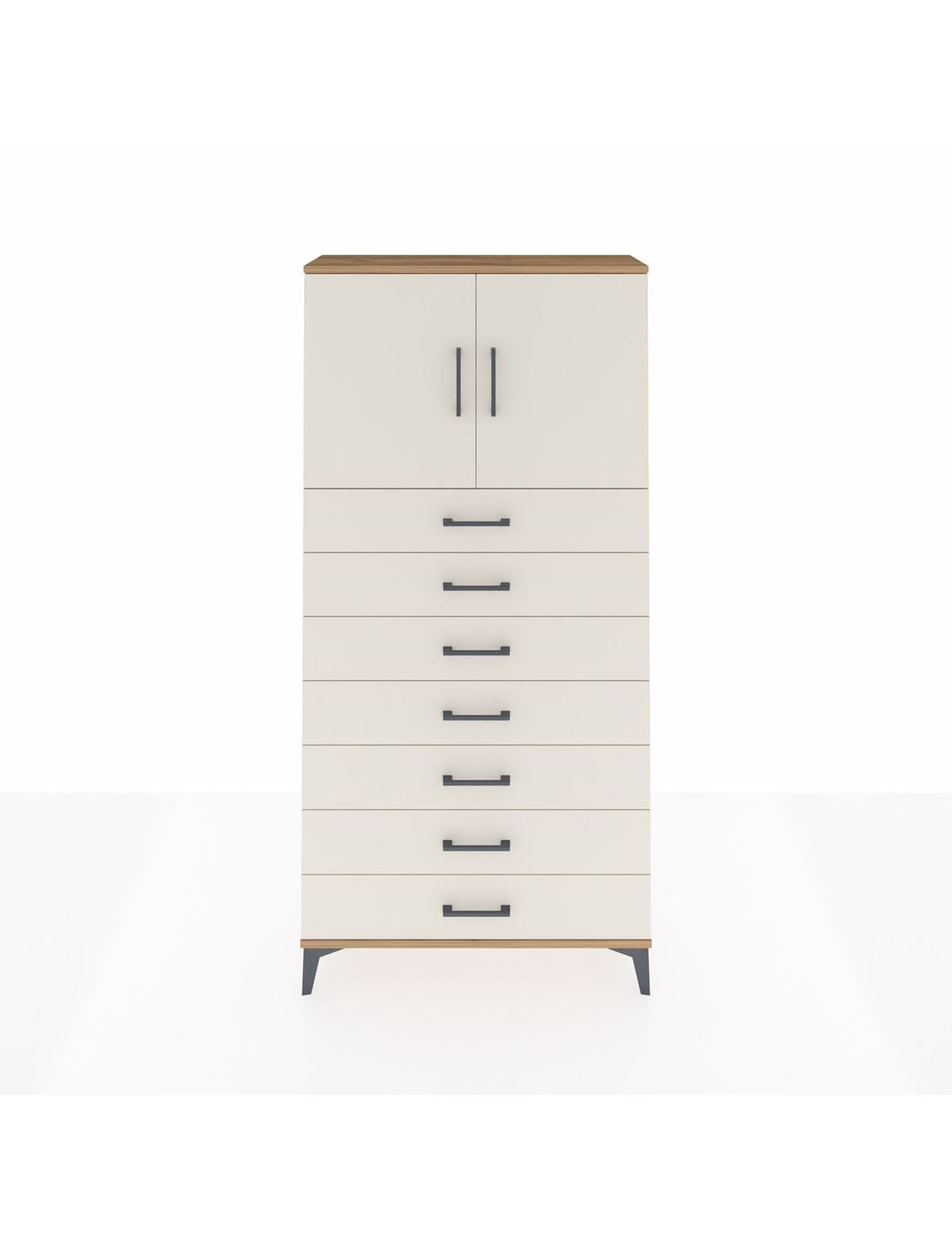 Arges Dolap 2 Raflı 7 Çekmeceli 2 Kapaklı 88x30x182 - S24M002V7A