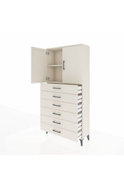 Arges Dolap 2 Raflı 6 Çekmeceli 2 Kapaklı 88x30x182 - S24M003V1A