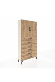 Arges Dolap 2 Raflı 6 Çekmeceli 2 Kapaklı 88x30x182 - S24M003V3A