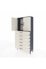 Arges Dolap 2 Raflı 6 Çekmeceli 2 Kapaklı 88x30x182 - S24M003V4A