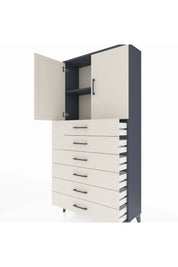 Arges Dolap 2 Raflı 6 Çekmeceli 2 Kapaklı 88x30x182 - S24M003V4A
