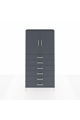 Arges Dolap 2 Raflı 6 Çekmeceli 2 Kapaklı 88x30x182