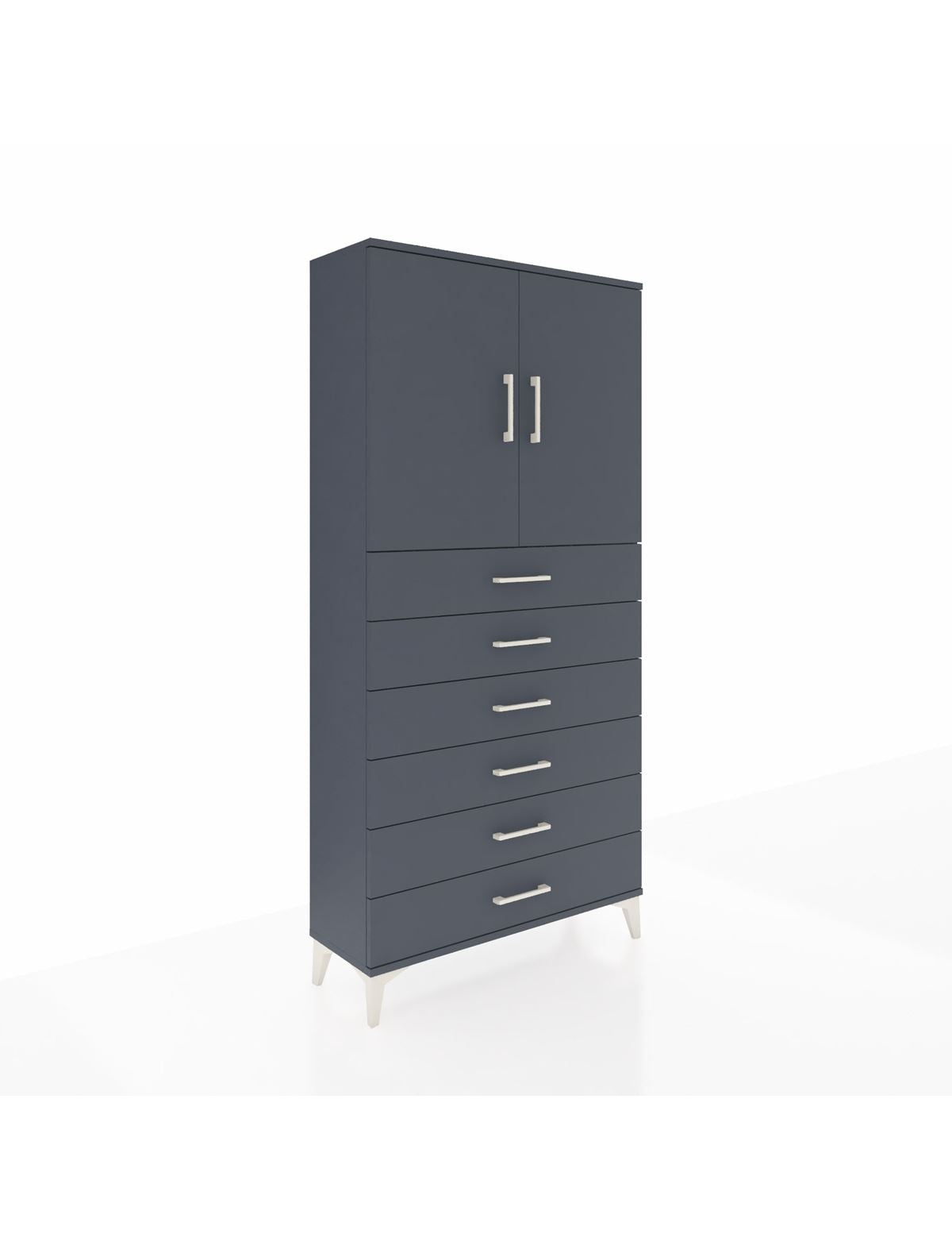 Arges Dolap 2 Raflı 6 Çekmeceli 2 Kapaklı 88x30x182 - S24M003V5A