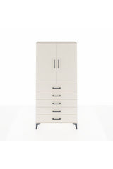 Arges Dolap 3 Raflı 5 Çekmeceli 2 Kapaklı 88x30x182