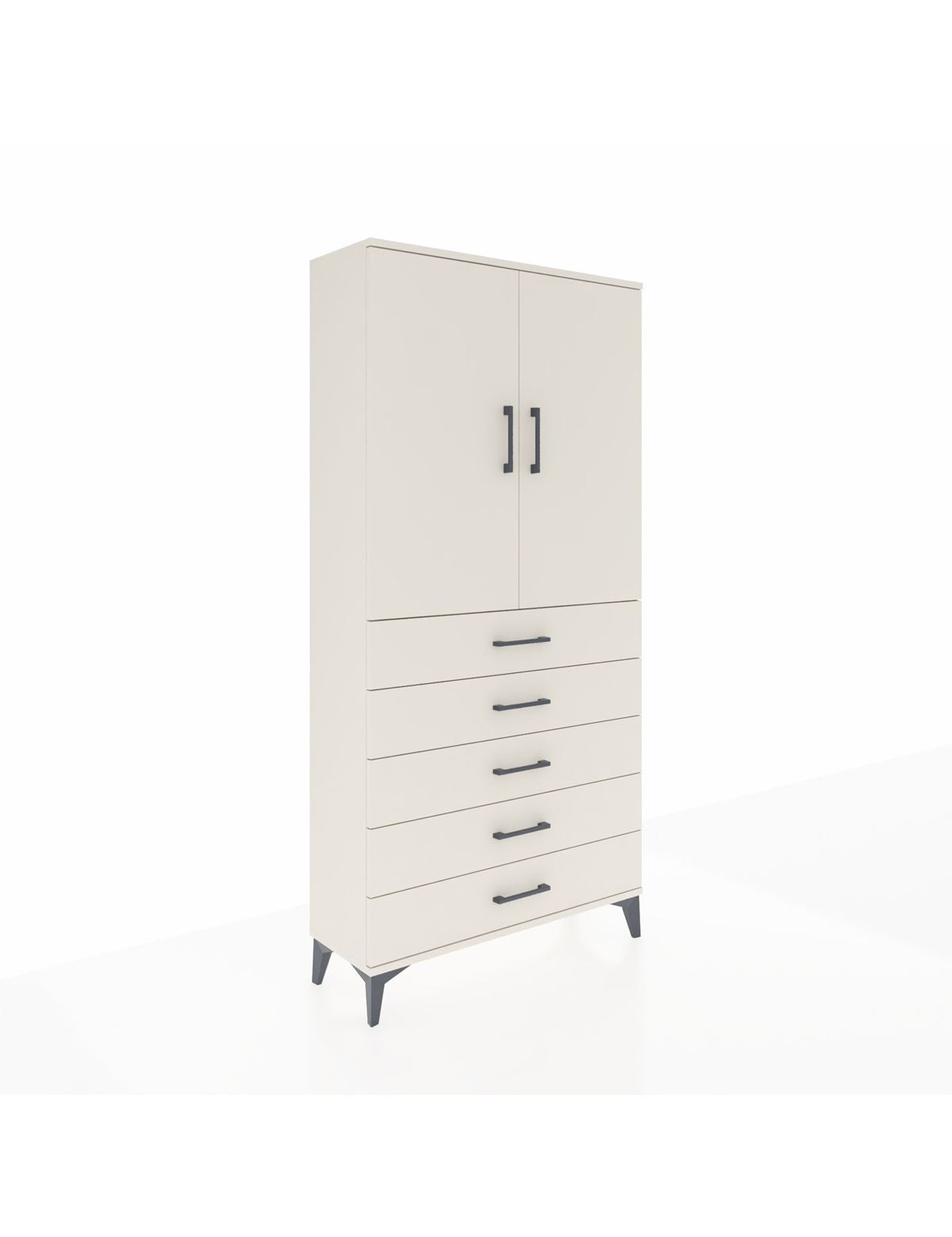 Arges Dolap 3 Raflı 5 Çekmeceli 2 Kapaklı 88x30x182 - S24M004V1A