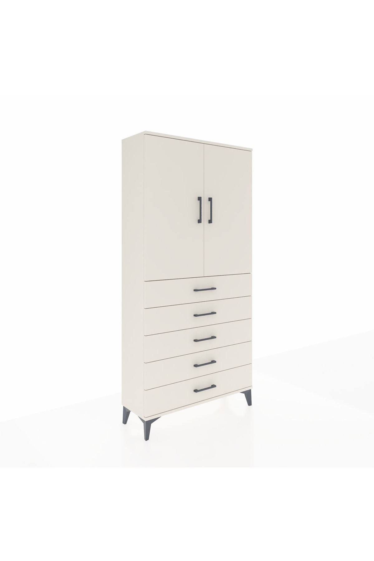Arges Dolap 3 Raflı 5 Çekmeceli 2 Kapaklı 88x30x182 - S24M004V1A