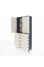 Arges Dolap 3 Raflı 5 Çekmeceli 2 Kapaklı 88x30x182 - S24M004V4A