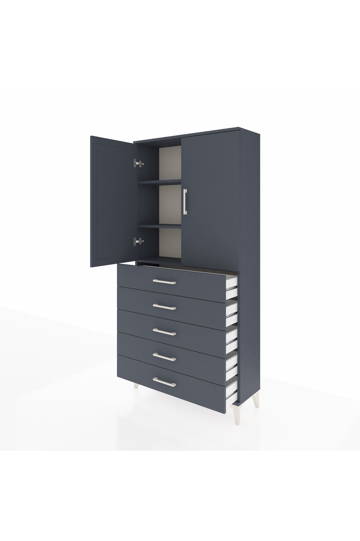 Arges Dolap 3 Raflı 5 Çekmeceli 2 Kapaklı 88x30x182 - S24M004V5A