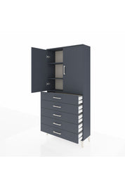 Arges Dolap 3 Raflı 5 Çekmeceli 2 Kapaklı 88x30x182 - S24M004V5A