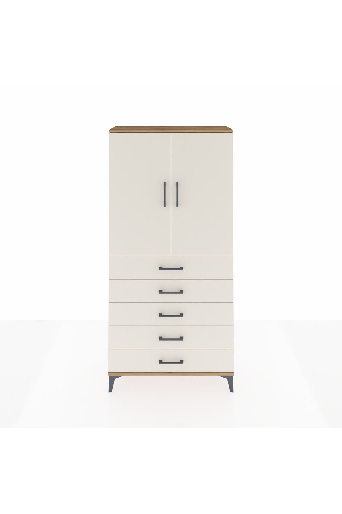 Arges Dolap 3 Raflı 5 Çekmeceli 2 Kapaklı 88x30x182 - S24M004V7A