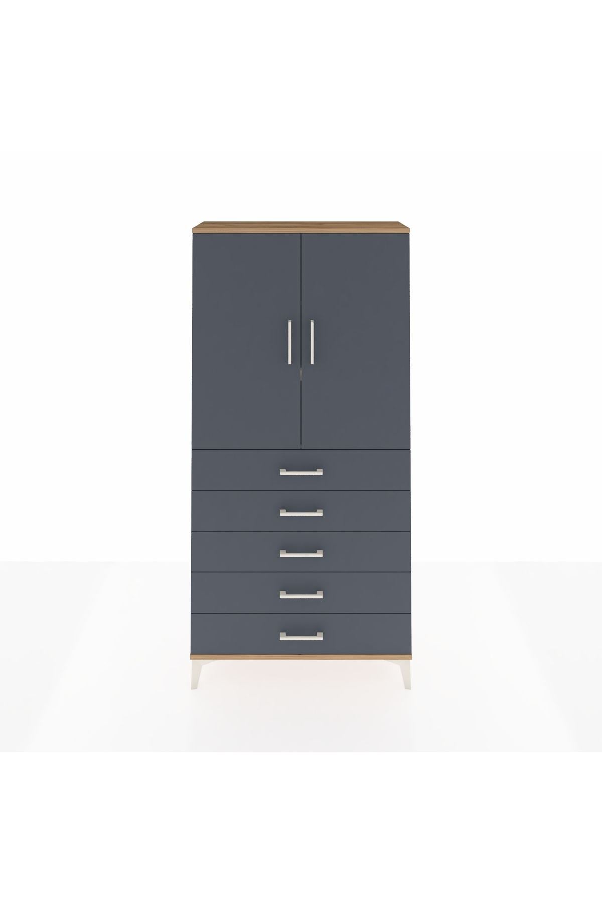 Arges Dolap 3 Raflı 5 Çekmeceli 2 Kapaklı 88x30x182 - S24M004V8A