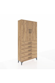 Arges Dolap 3 Raflı 5 Çekmeceli 2 Kapaklı 88x30x182 - S24M004V9A