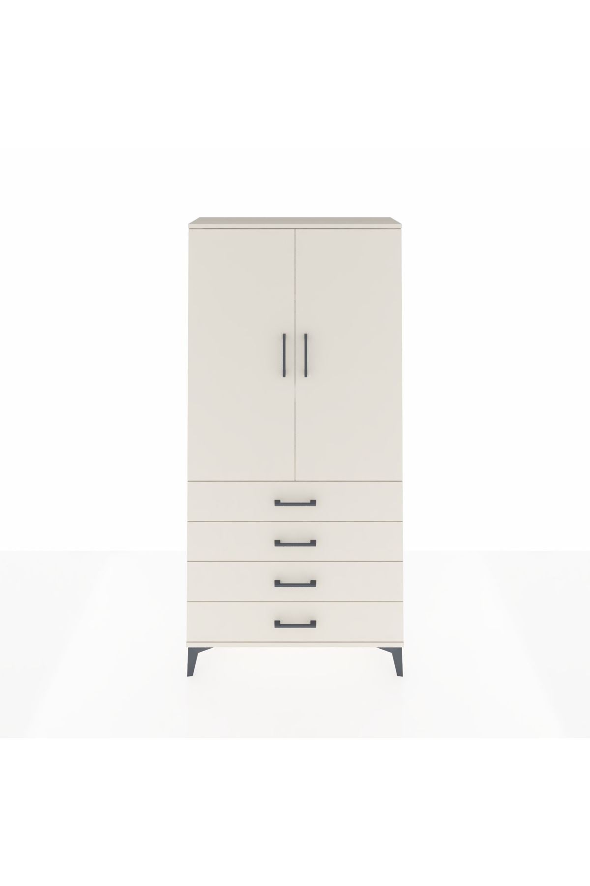 Arges Dolap 3 Raflı 4 Çekmeceli 2 Kapaklı 88x30x182 - S24M005V1A