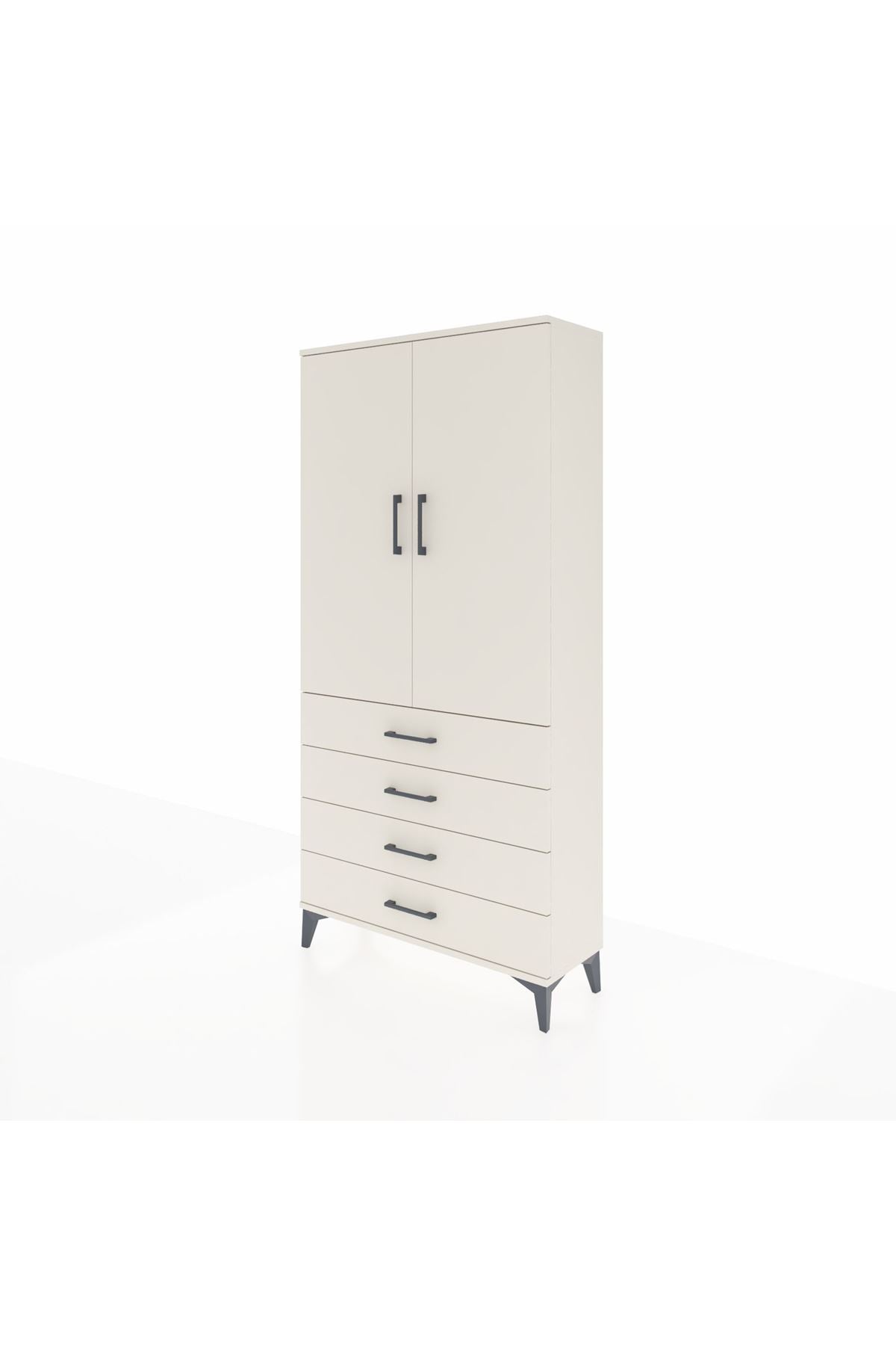 Arges Dolap 3 Raflı 4 Çekmeceli 2 Kapaklı 88x30x182 - S24M005V1A