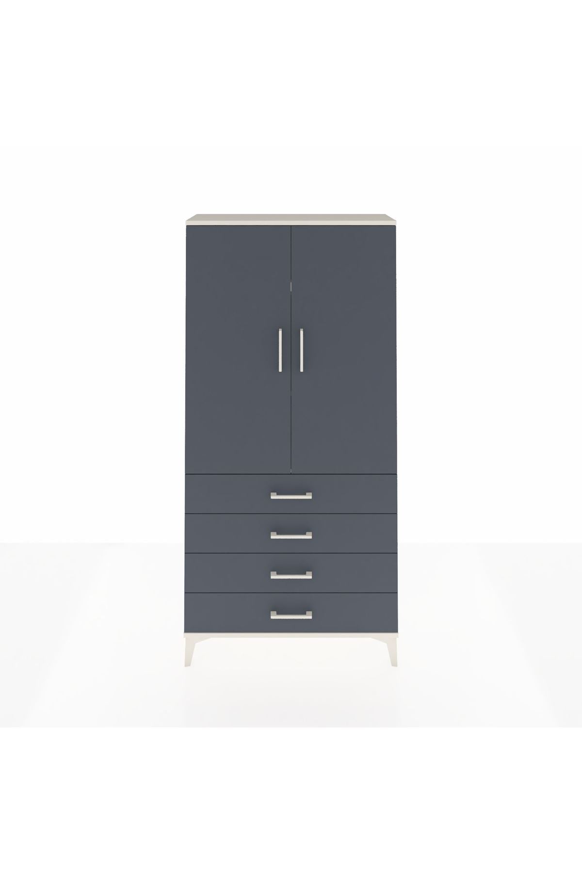 Arges Dolap 3 Raflı 4 Çekmeceli 2 Kapaklı 88x30x182 - S24M005V2A