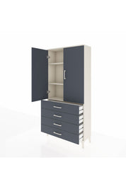 Arges Dolap 3 Raflı 4 Çekmeceli 2 Kapaklı 88x30x182 - S24M005V2A