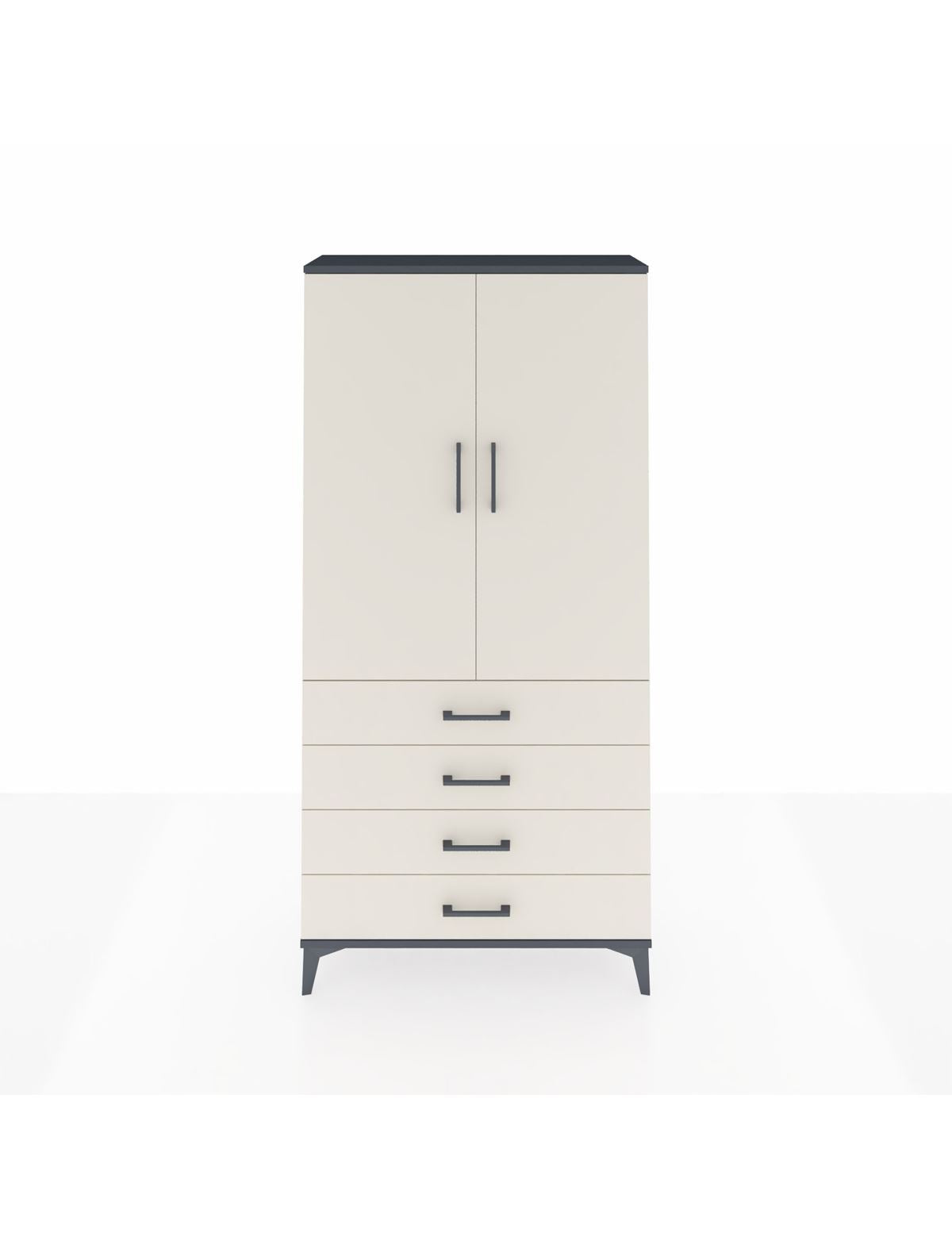 Arges Dolap 3 Raflı 4 Çekmeceli 2 Kapaklı 88x30x182 - S24M005V4A
