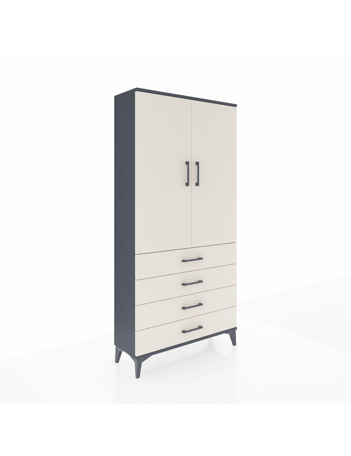 Arges Dolap 3 Raflı 4 Çekmeceli 2 Kapaklı 88x30x182 - S24M005V4A