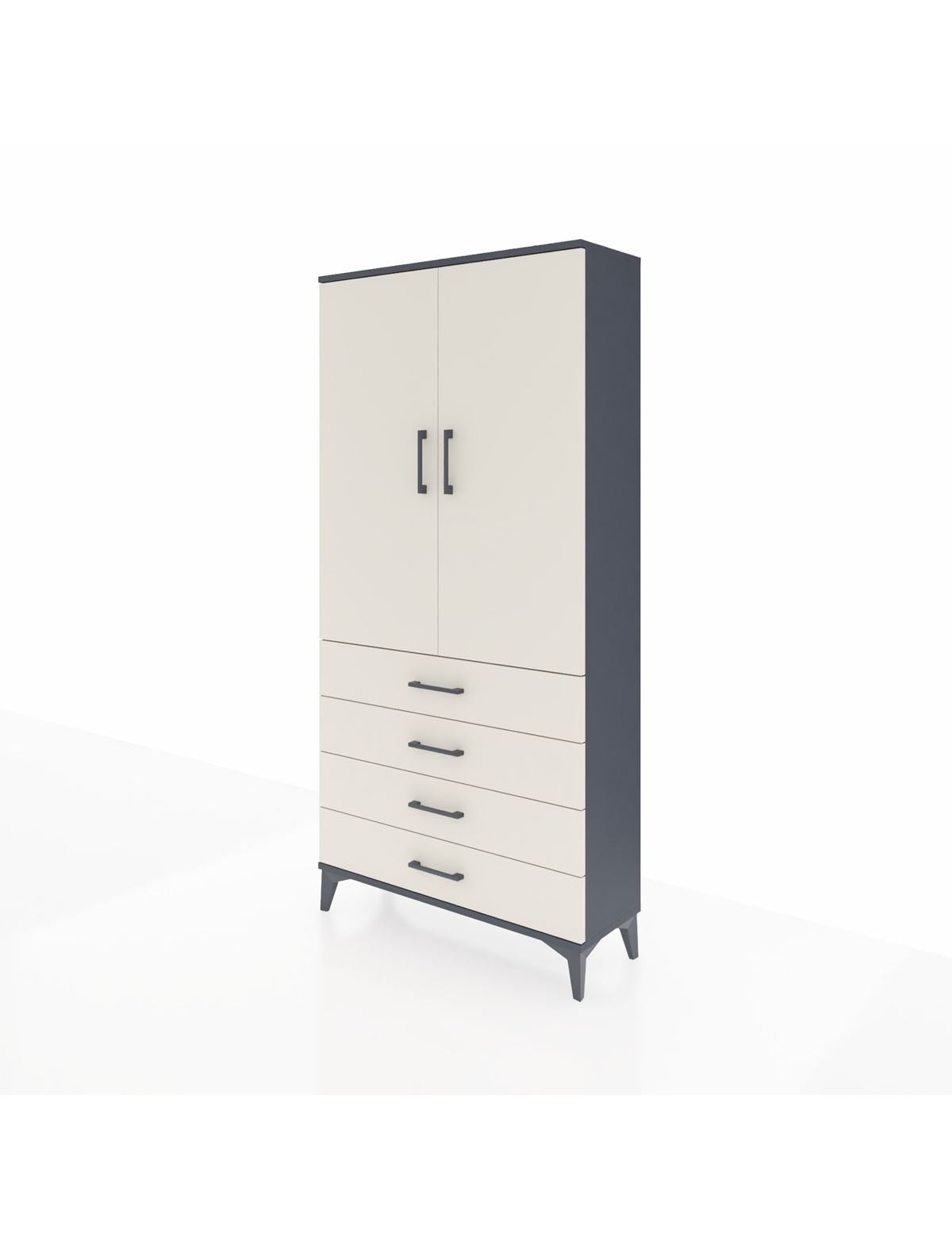 Arges Dolap 3 Raflı 4 Çekmeceli 2 Kapaklı 88x30x182 - S24M005V4A