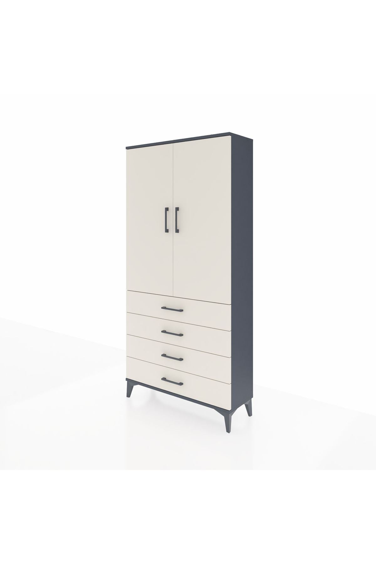Arges Dolap 3 Raflı 4 Çekmeceli 2 Kapaklı 88x30x182 - S24M005V4A