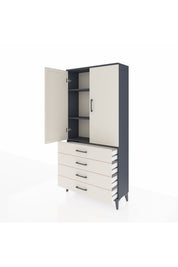 Arges Dolap 3 Raflı 4 Çekmeceli 2 Kapaklı 88x30x182 - S24M005V4A