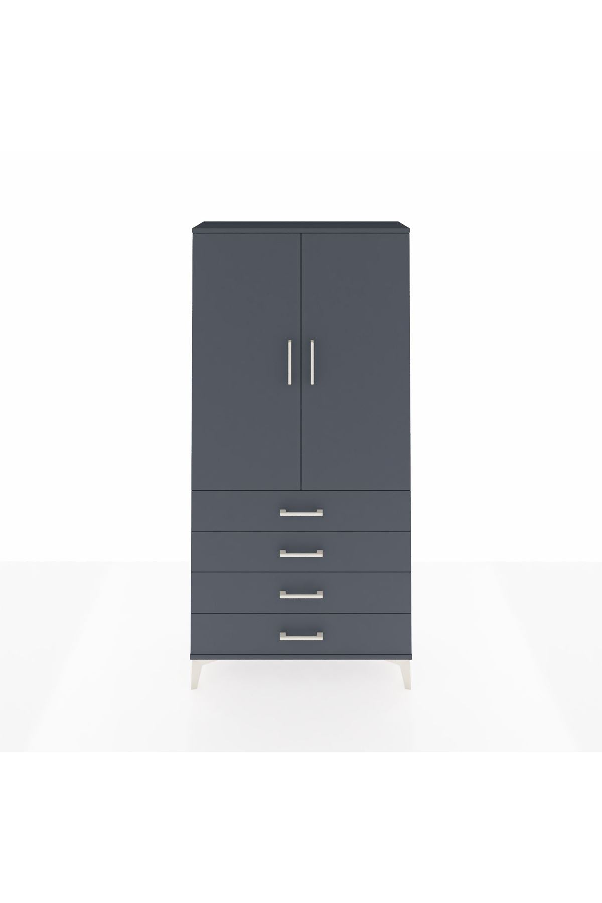 Arges Dolap 3 Raflı 4 Çekmeceli 2 Kapaklı 88x30x182 - S24M005V5A