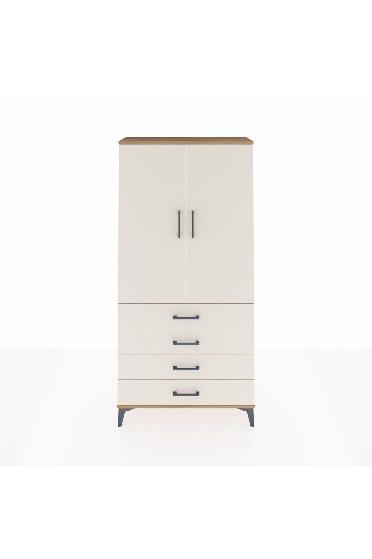 Arges Dolap 3 Raflı 4 Çekmeceli 2 Kapaklı 88x30x182 - S24M005V7A