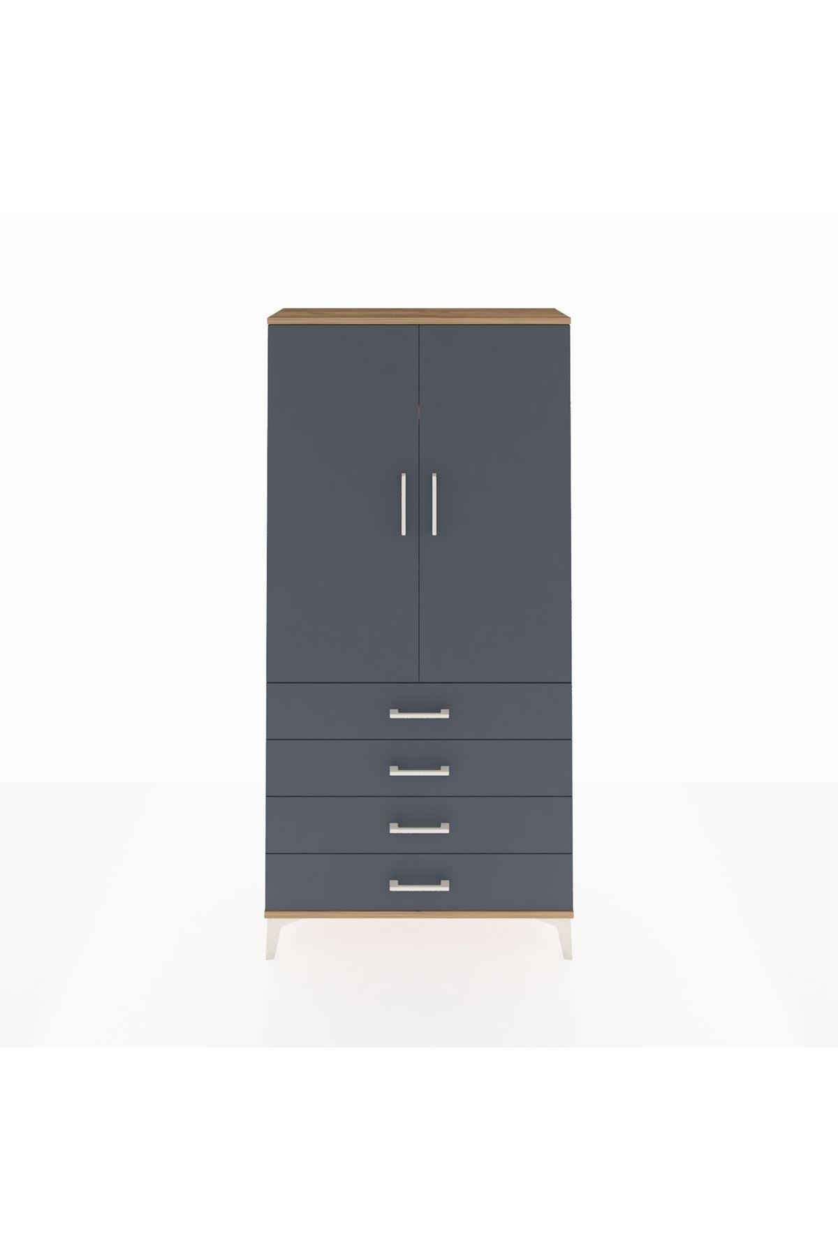 Arges Dolap 3 Raflı 4 Çekmeceli 2 Kapaklı 88x30x182 - S24M005V8A