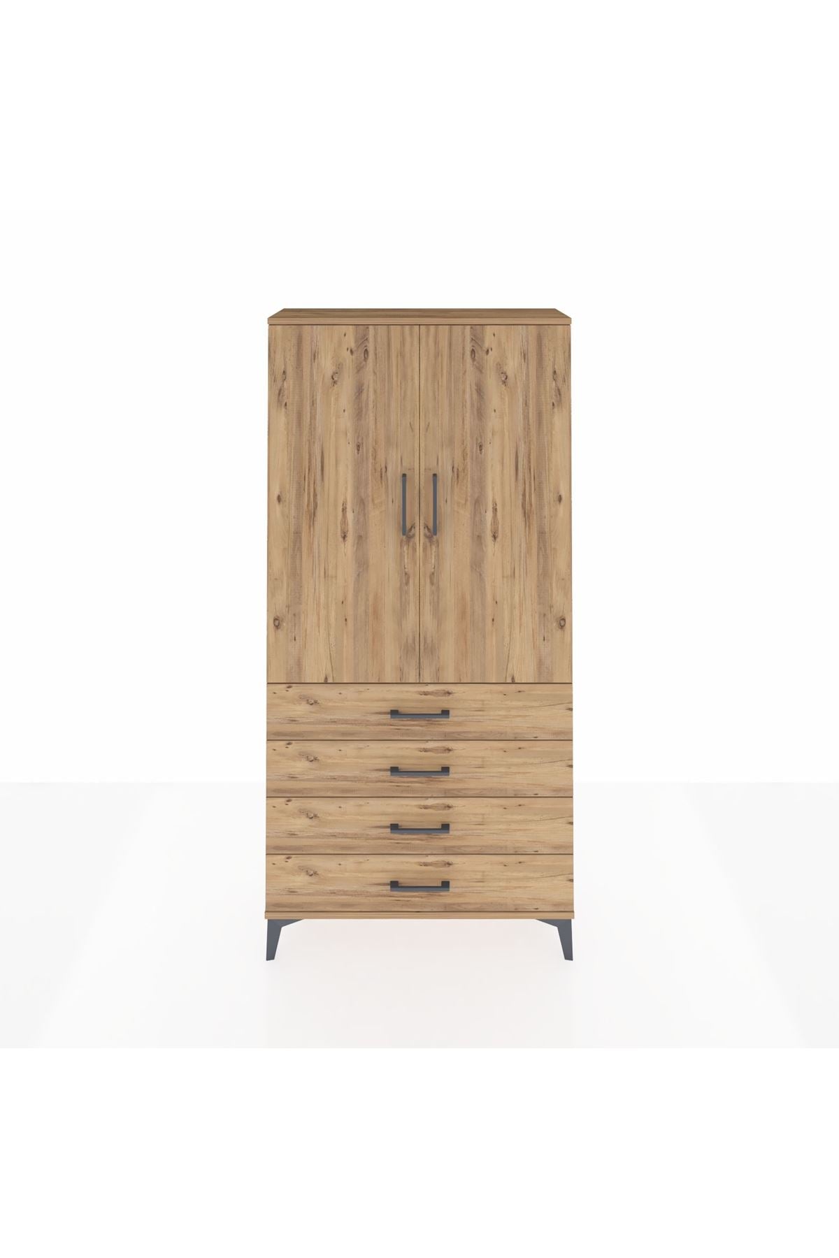 Arges Dolap 3 Raflı 4 Çekmeceli 2 Kapaklı 88x30x182 - S24M005V9A