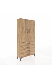 Arges Dolap 3 Raflı 4 Çekmeceli 2 Kapaklı 88x30x182 - S24M005V9A