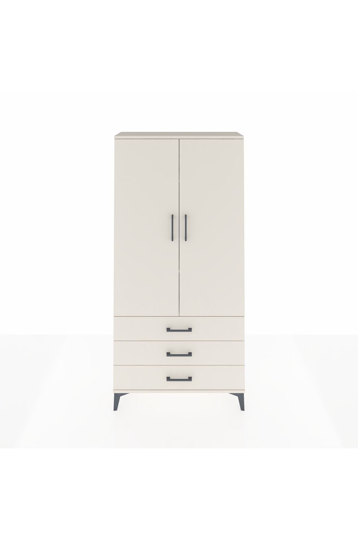 Arges Dolap 3 Raflı 3 Çekmeceli 2 Kapaklı 88x30x182 - S24M006V1A