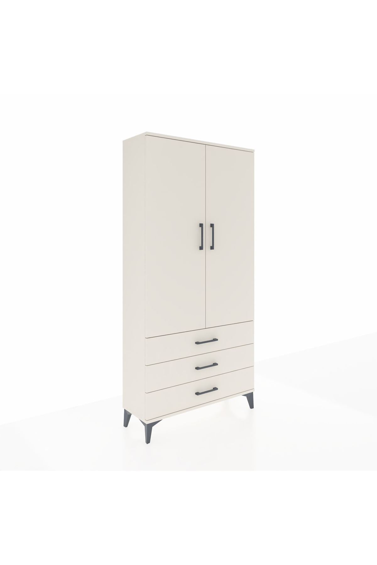 Arges Dolap 3 Raflı 3 Çekmeceli 2 Kapaklı 88x30x182 - S24M006V1A